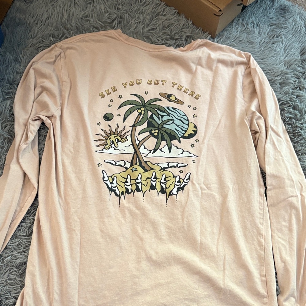 Katin Soft Pink Long Sleeve Shirt with Graphic